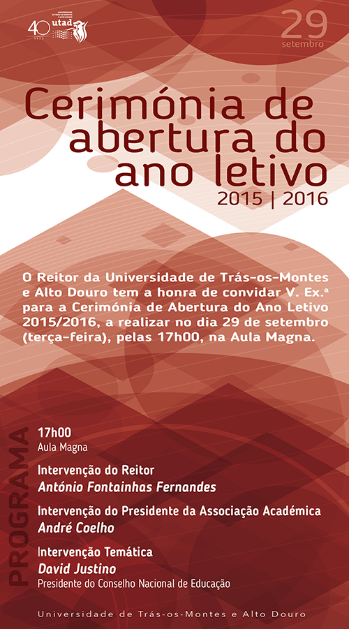 Convite: Abertura do Ano Académico 2015/2016