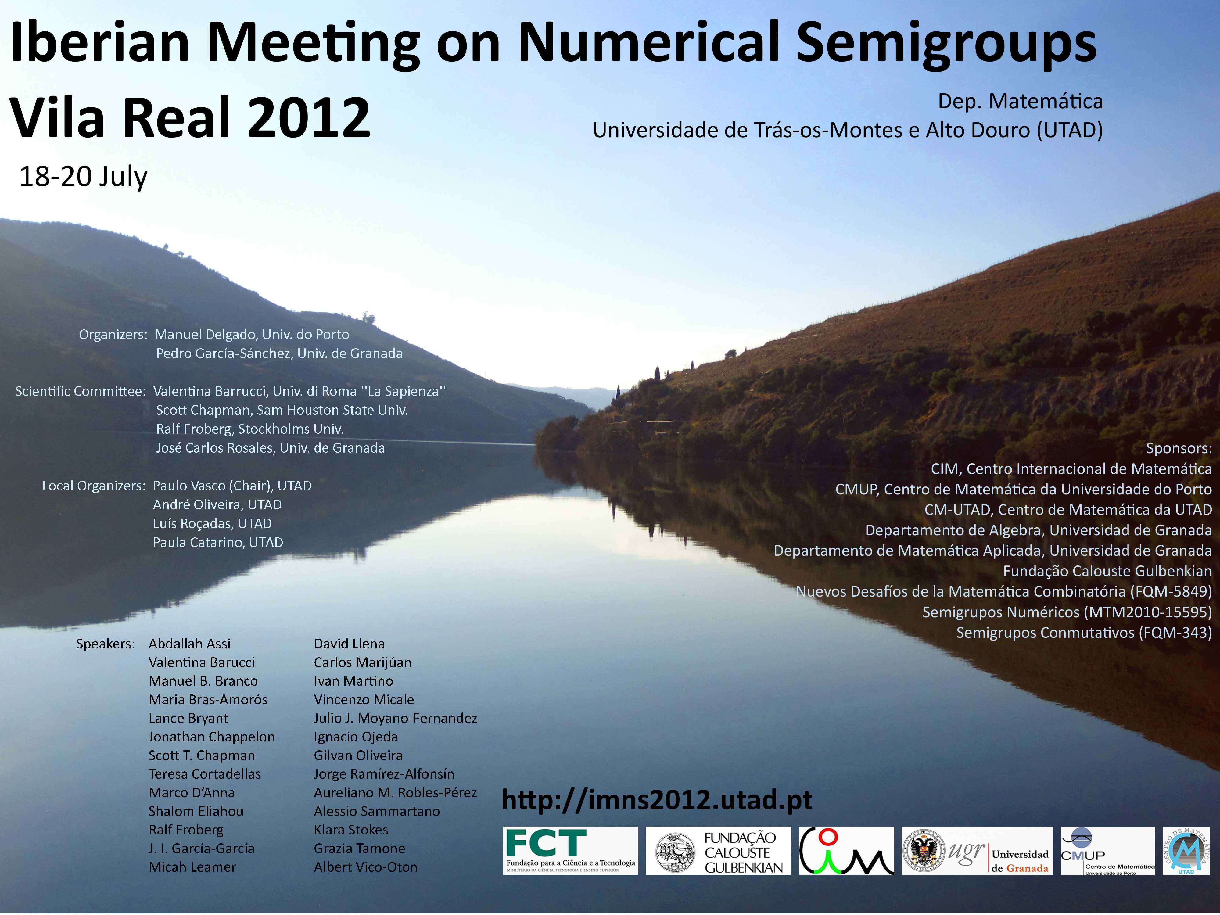 Cartaz: Iberian Meeting on Numerical Semigroups - IMNS2012